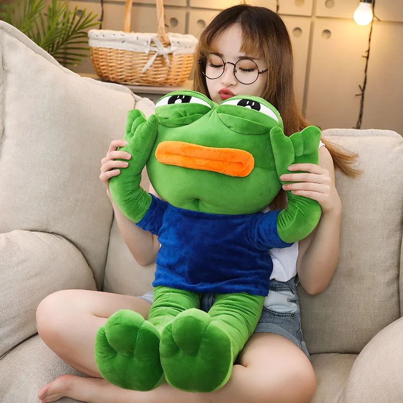 

Hot New 1pc 50-90cm CuteMagic Expression Pepe The Frog Sad Plush 4chan Meme Dolls Stuffed Animal Toy Kawaii Gift for Girls Kids