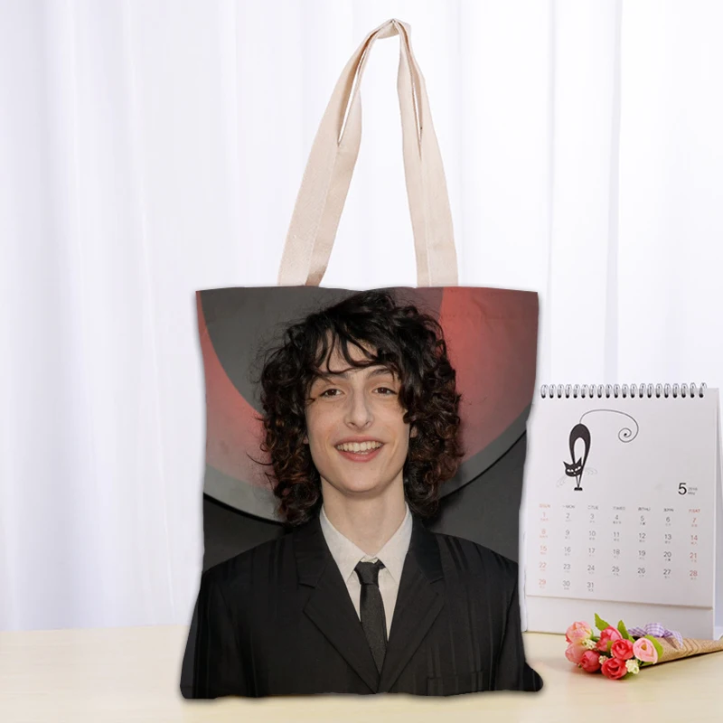 Custom Finn Wolfhard Tote Bag Women Canvas Fabric Bags Eco Reusable Shopping Bags Traveling Beach Casual Useful Shoulder Bag