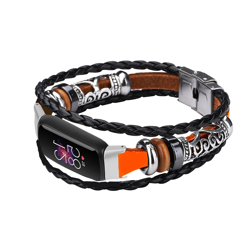 Fitbit Luxe 가죽 꼰 Smartwatch 밴드에 대 한 손목 스트랩 Fitbit Luxe 액세서리에 대 한 DIY 팔찌 벨트 교체 스트랩