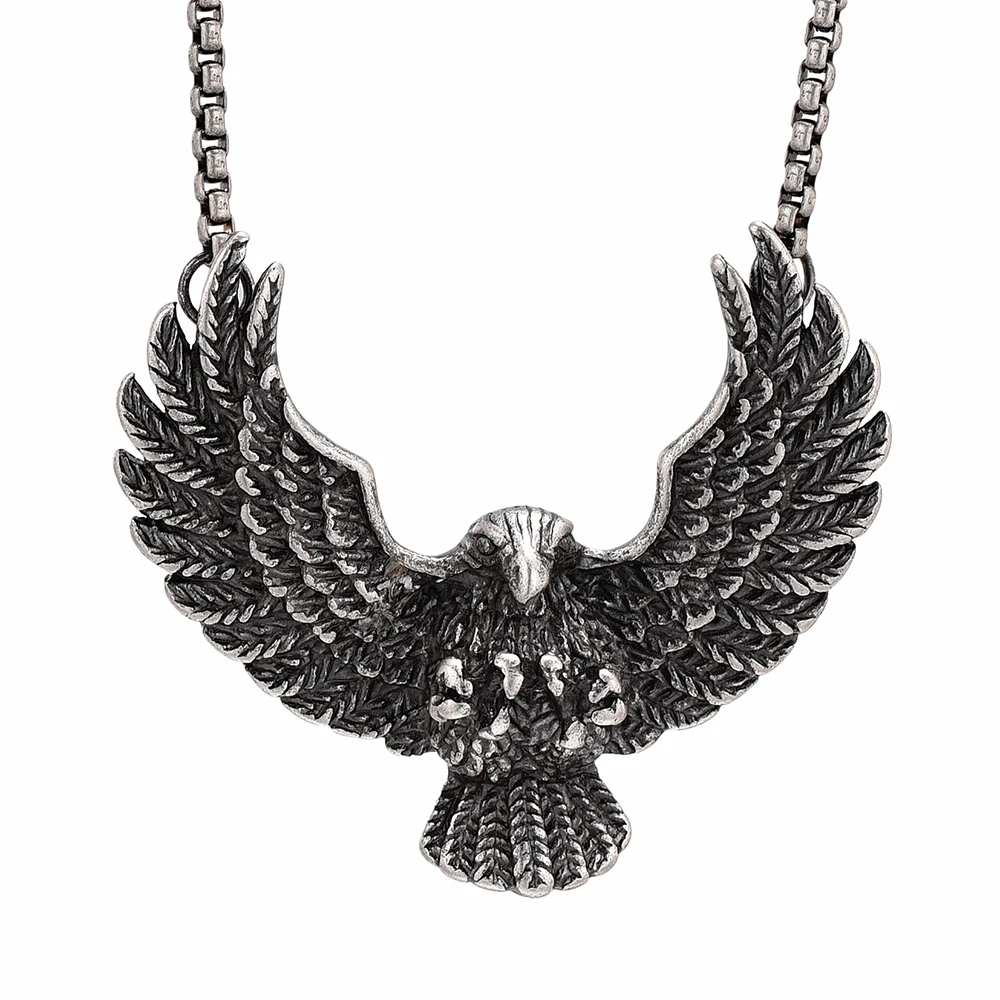 

IJD2556 Classic Metal Eagle Pendant Engraevd pendant Memorial Souvenir Necklace Jewelry