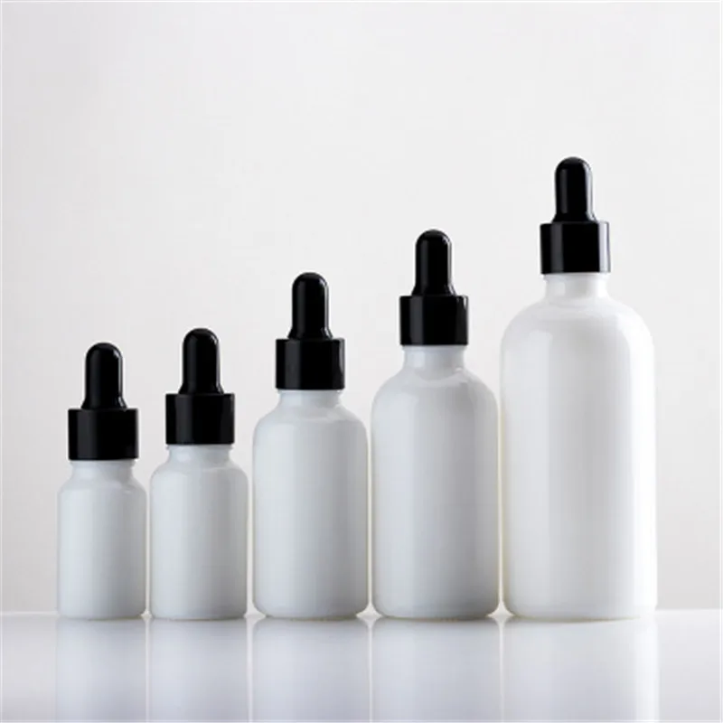 10 قطعة 10 مللي 15 مللي 20 مللي 30 مللي 50 مللي 100 مللي لؤلؤة بيضاء الزجاج زجاجة زيت طبيعي زجاجات مصل زجاجة تعبئة مستحضرات التجميل مع قطارة