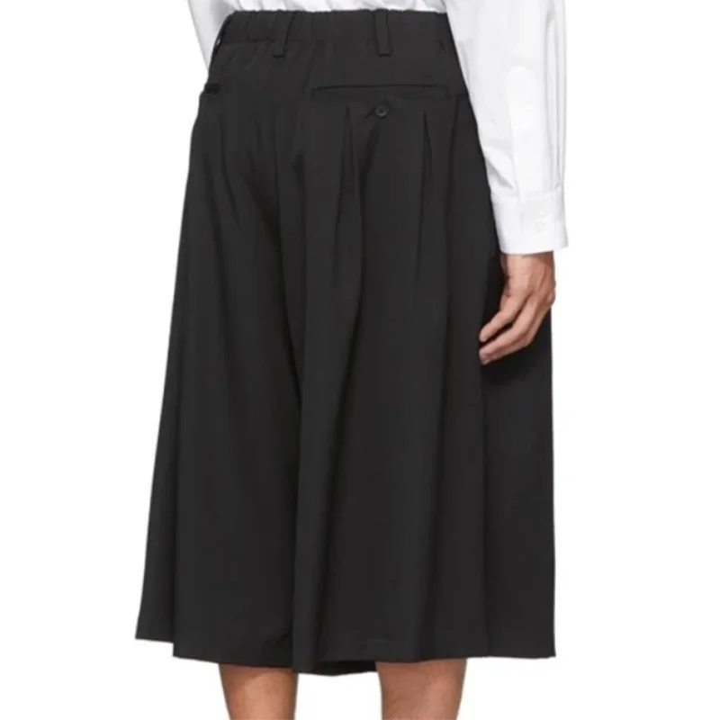 

Весенне-летние новые мужские классические свободные широкие брюки большого размера, однотонная удобная юбка, популярные брюки Seven - Cent