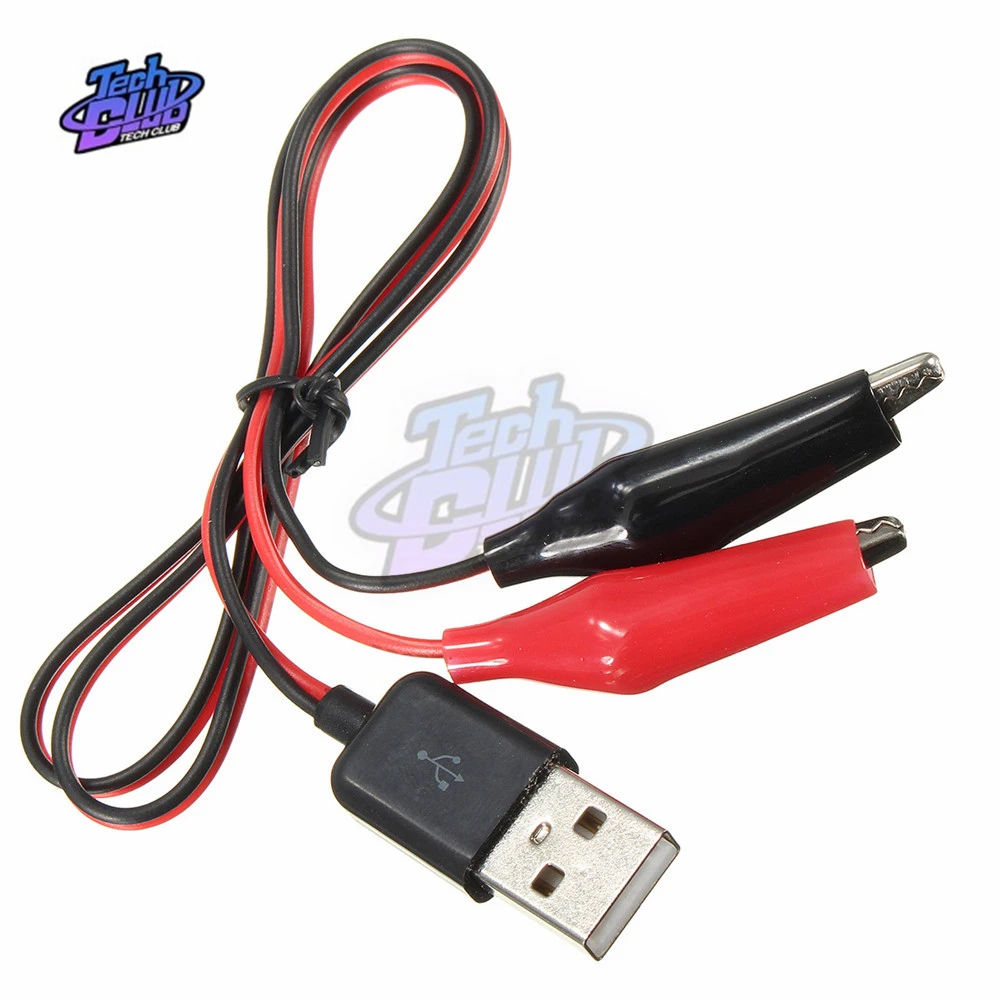 Morsetto per clip di prova a coccodrillo in metallo da 58CM per connettore del cavo adattatore maschio USB cavo adattatore di alimentazione