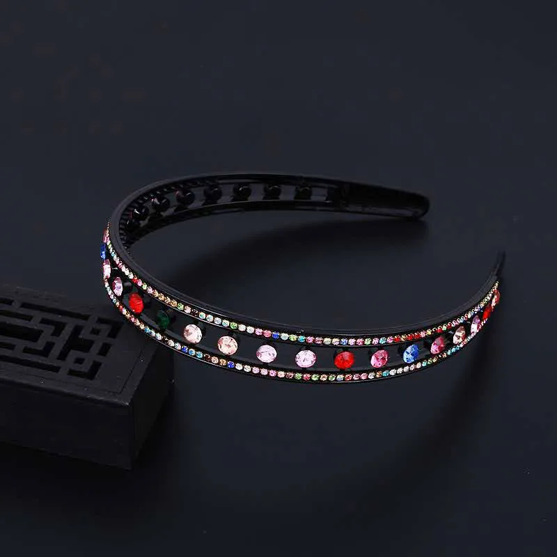 Einfache Stirnband Strass Haar Hoop Bands Blume Kristall Nicht-slip Lünette Haarbänder Frauen Schmuck Mädchen Haar Zubehör Kopfbedeckungen – Detail 6