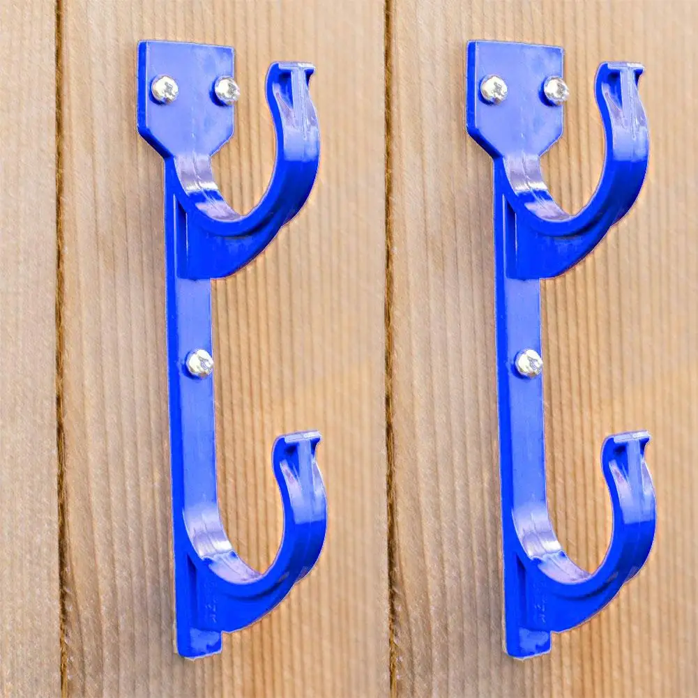 Swimming Pool Pole Hanger Set Aluminum Durable Multi Purpose Hooks Kit Accessories For Leaf Rakes Skimmers Vacuum Hoses