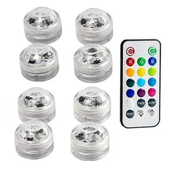 Battery Operated LED Remote Controlled RGB Submersible Light Underwater Night Lamp Outdoor Vase Bowl Garden Party Decoration