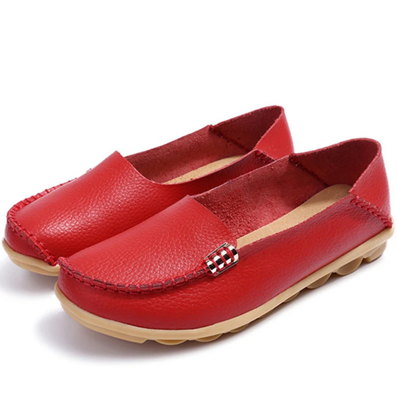 Flat Shoes Women Slip On Shoes For Women\'s moccasins Genuine Leather Loafers Women Flats Ladies Shoes Plus Size Sapato Feminino