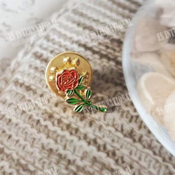 Masonic Lapel Pins Freemasonry Badge Mason Freemason BLM61 Mini Red Rose Flower Luxury pin 0.7*1.4cm Zinc Alloy Gold plating