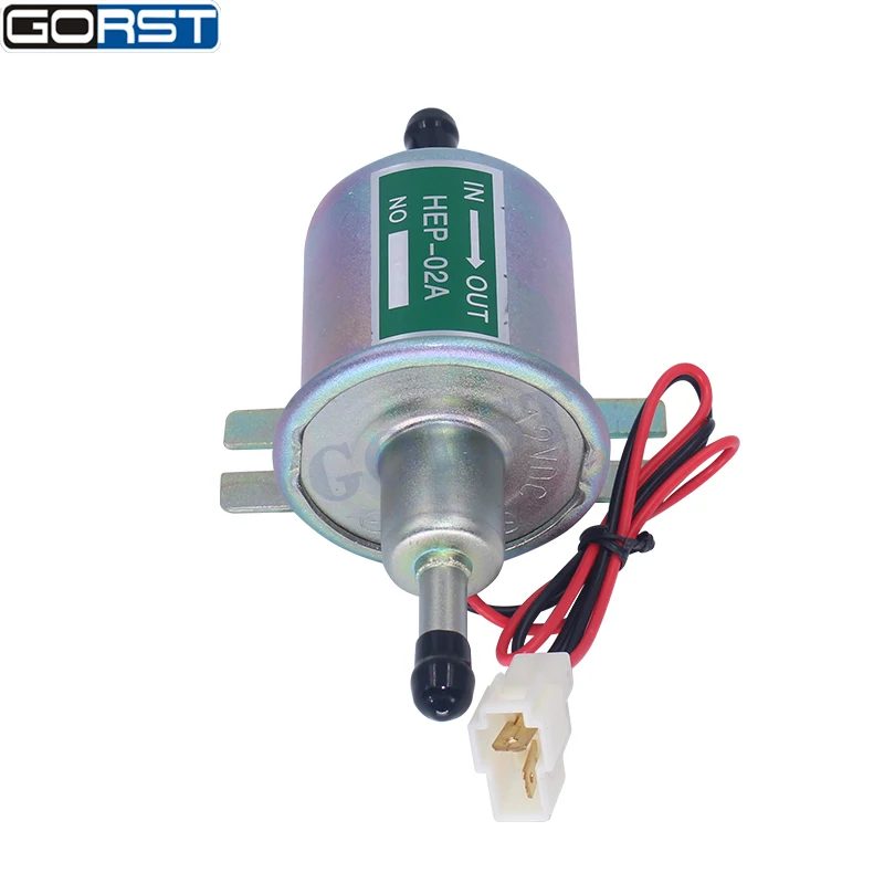 Universal Metal Solid Diesel Petrol Gasoline 12V Electric Inline Vehicle Fuel Pump HEP-02A Low Pressure for Most Car Carburetor