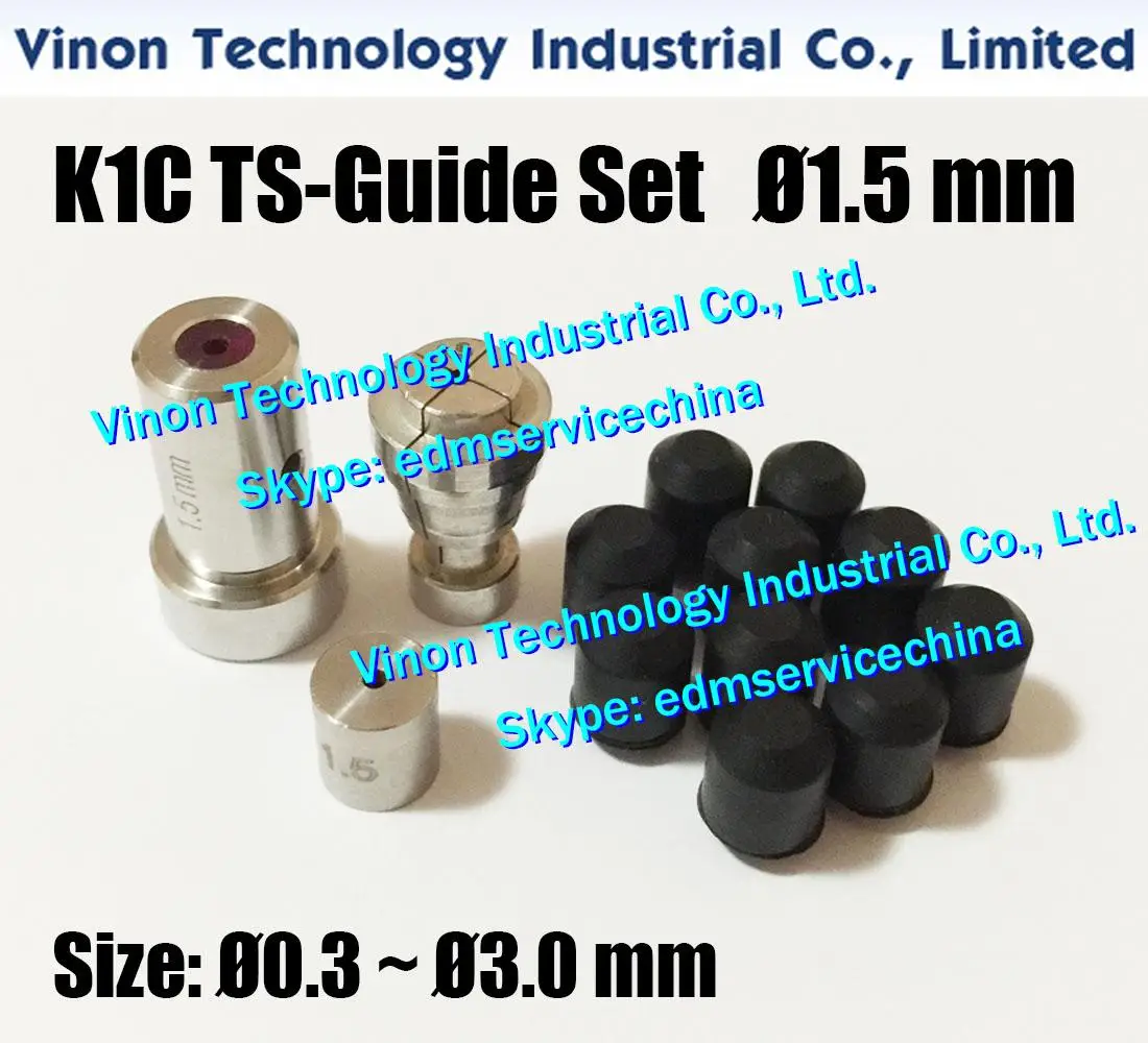 

K1C TS Ruby Guide Set Ø0.3-Ø3.0mm for Sodic k K1C small hole drill edm (TS-Guide*1pc+Collet*1pc+Spacer*1pc+Rubber Seals*10pcs)