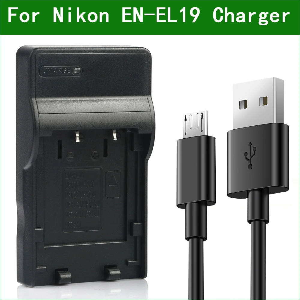 EN-EL19 EN EL19 Digital Camera Battery Charger for Nikon Coolpix S32 S33 A300 S100 S2700 S2750 S2800 S3100 S3200 S3400 S3500