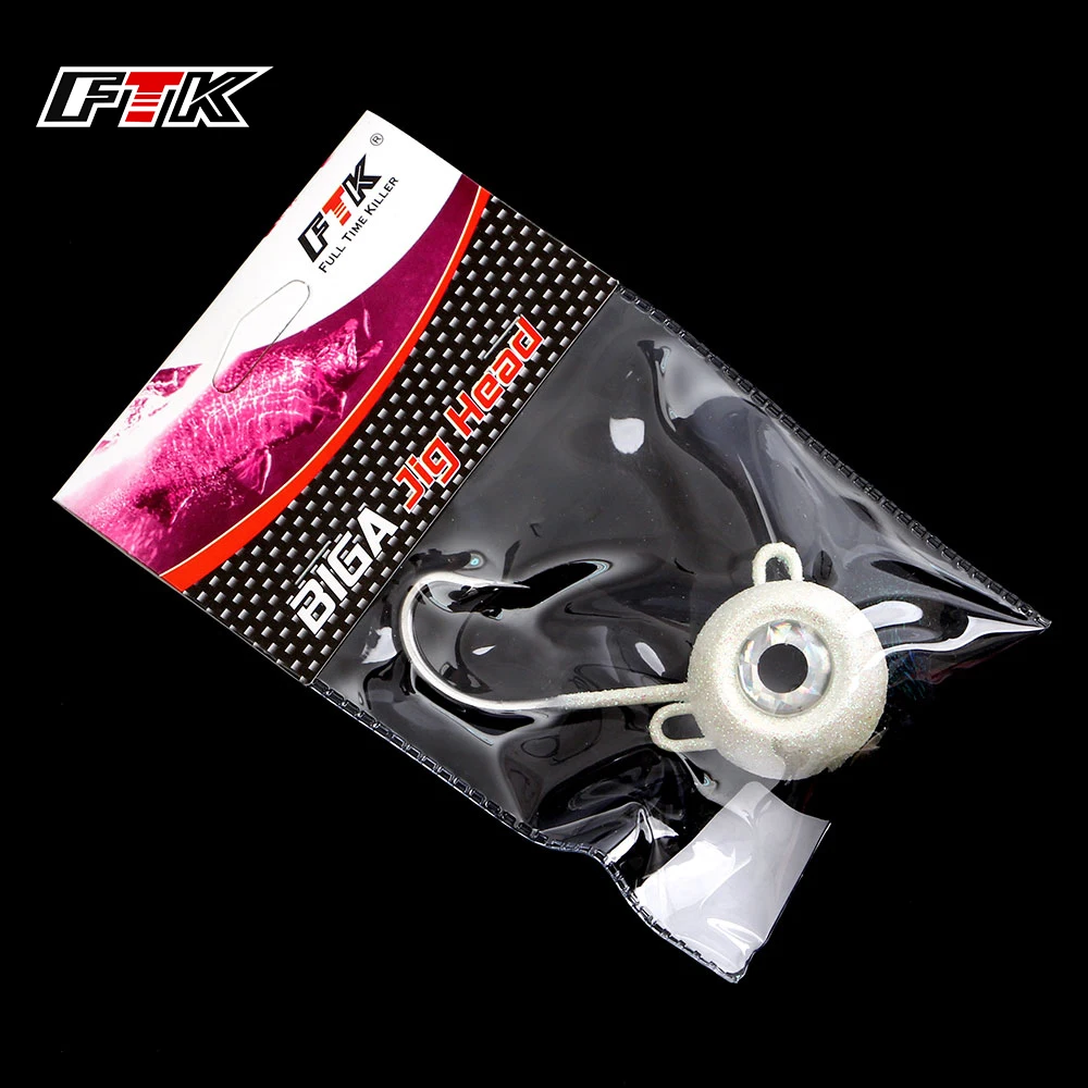 FTK Jig Head Fishing Hook 120g/140g/160g/180g Soft Shad Lure Strong Jigging Bait Tuna Sparkling Eye Fishing Tackle