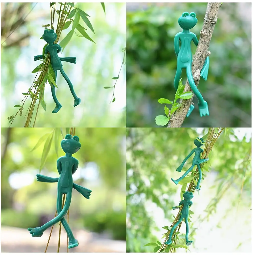 Super süße haltbare dekorative Pflanzens tütz gurte zum Klettern von Reben und Gemüse biegbarer wieder verwendbarer Garten-Twist-Tie-Frosch