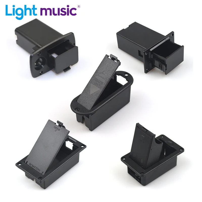 

10 шт., чехол для аккумулятора 9 В, плоский держатель для аккумуляторов 9 В, чехол для активного звукоснимателя басов, 5 стилей