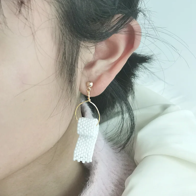 Creative 3D Roll Paper Dangle Earrings Girls Geometric Drop Earrings Women Toilet Paper Towel Studs Funny Earrings