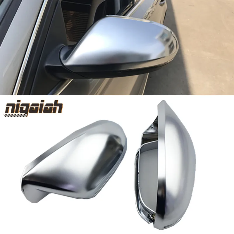 Matt Chrome Rearview Mirror Case For Audi C7 A6 2012-2018 S6 RS6 2013-2018 Full Chrome Side Door Wing Mirror Covers Caps Shell