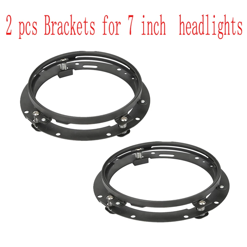 2Psc 7 Inch Led Koplamp H4 Hi-Lo Met Halo Angel Eyes Voor Lada 4X4 Urban Niva jeep Jk Land Rover Defender Hummer