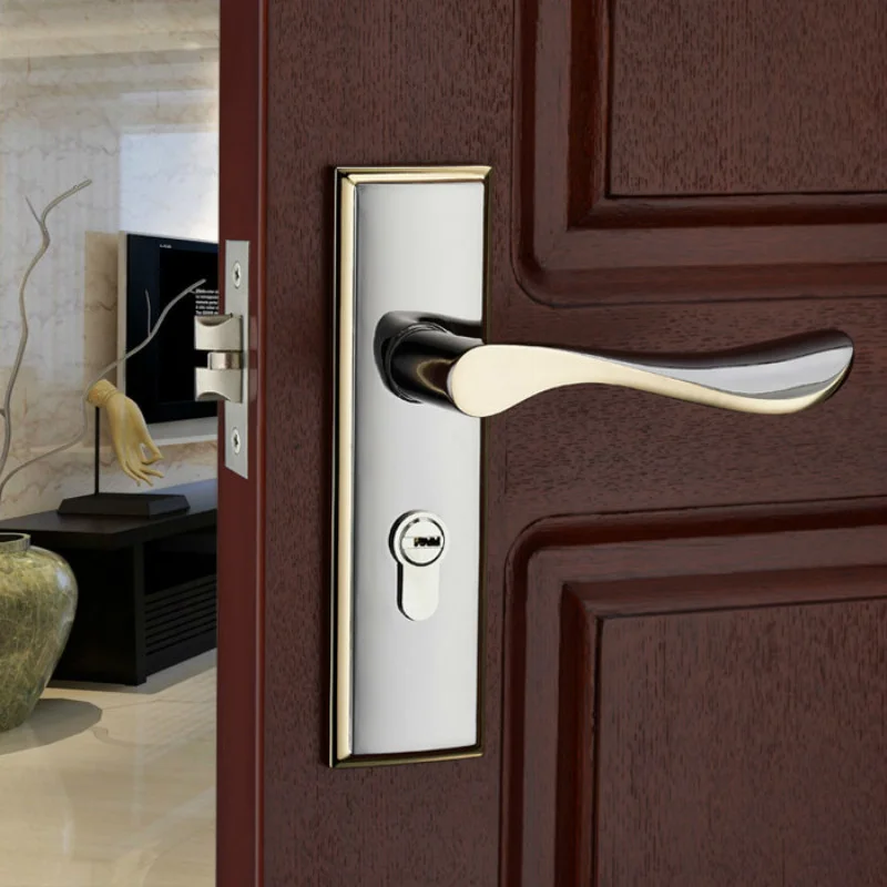 

Moderne Mute Kamer Deurslot Handvat Mode Interieur Deurknoppen Enkele Bout Deurslot Anti-Diefstal Gate Lock Meubels hardware