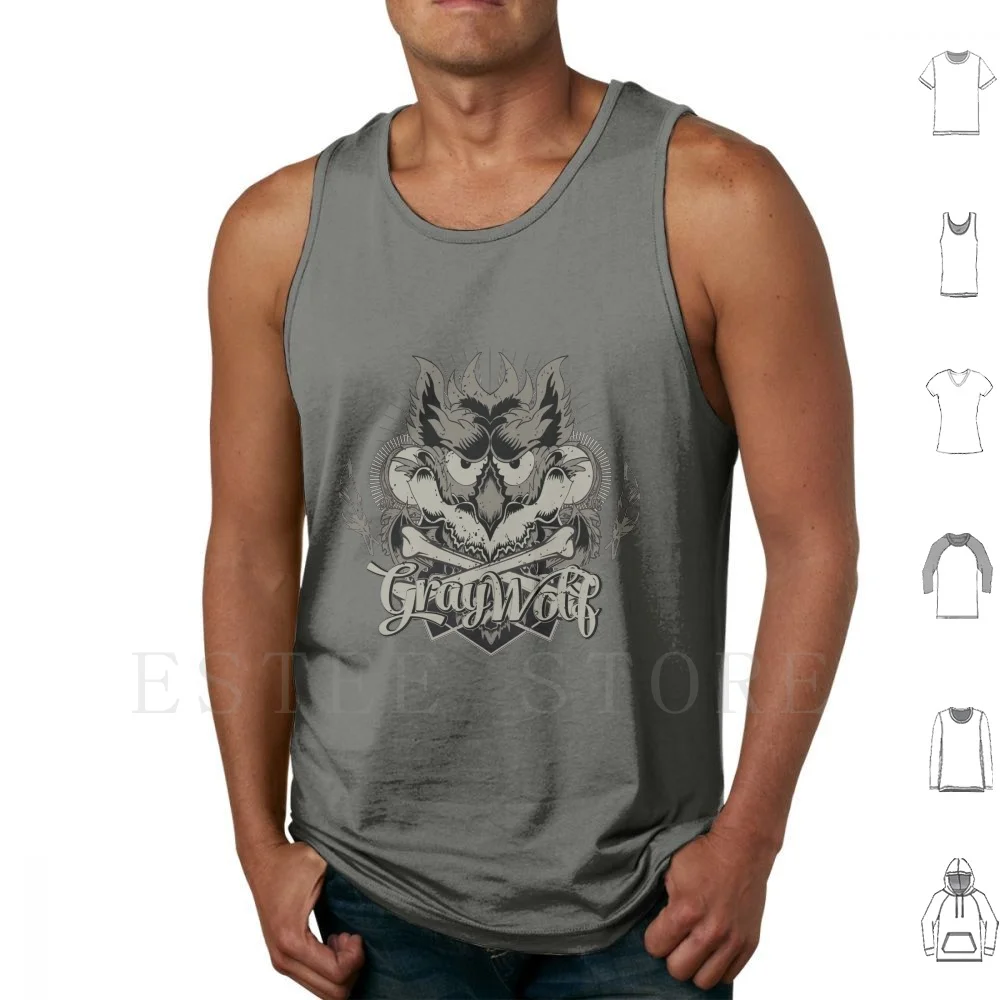 Wolf Tank Tops Vest Cotton Animal Authority Beast Black Cruel Danger Dog Eye Fang Fear Fox Frame Fur Graphic Head Heraldry