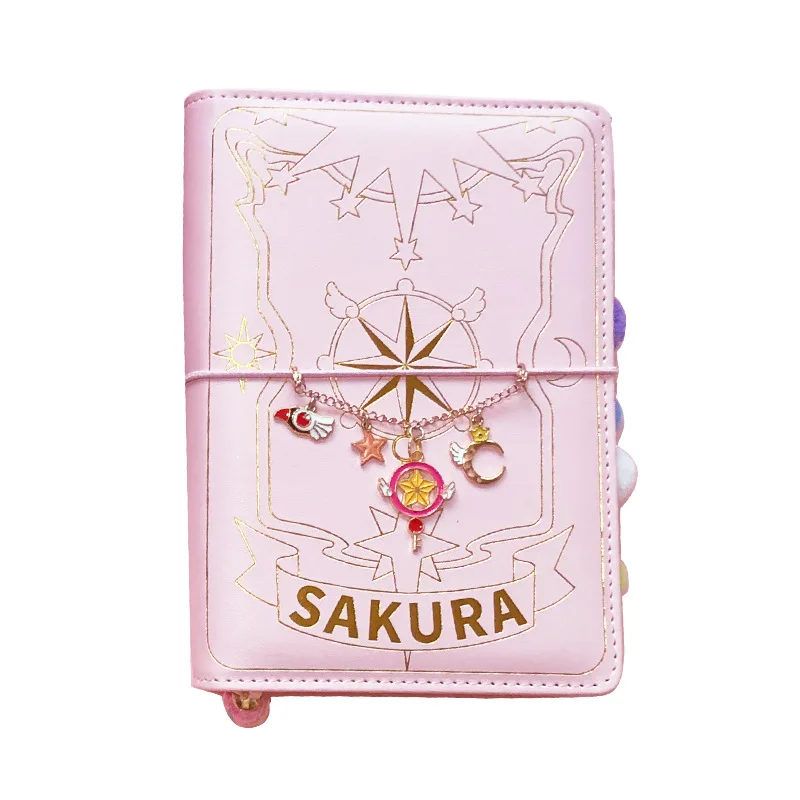 Japoński Sakura różowy czerwony fioletowy Anime luźny liść Notebook Kawaii Travel Journal podręcznik spiralny A6 śliczny terminarz planer Organizer