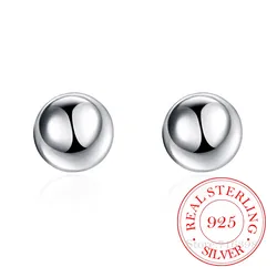 High Quality 925 Sterling Silver Women Jewelry 8mm/10mm Round Beads Ball Stud Earrings Fashion Elegant Earings for Women 2023