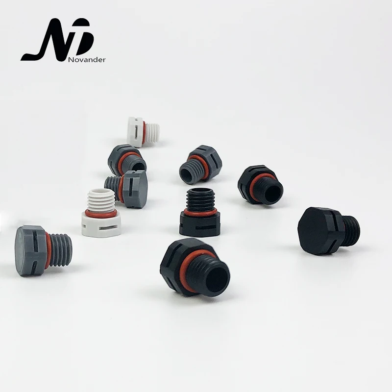 50Pcs Nylon Waterproof Air Vent Valve M6*1 Screw In Protective Vent Plug e-PTFE Plastic Breather Vent Valve