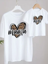 Fashion Family Look MAMA MINI Print T-shirt Mom Mommy and Me Clothes Family Matching Outfits Look Mama and Daughter Clothes