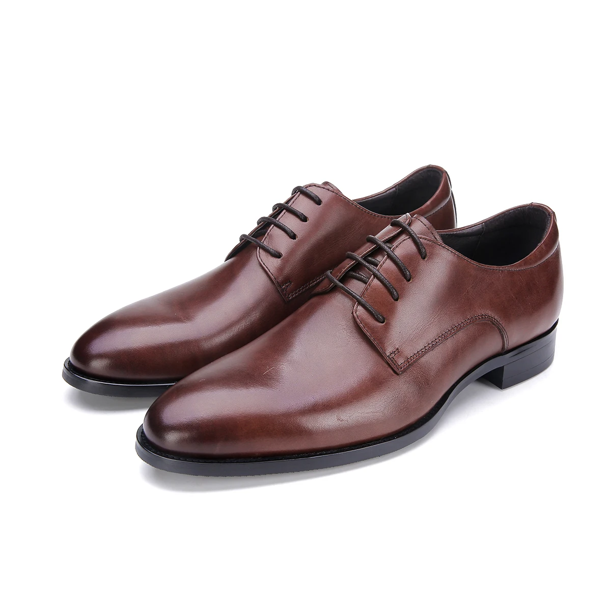 

Fashion Black / Brown Tan Derby Business Shoes Genuine Leather Dress Shoes Mens Wedding Shoes