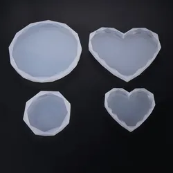 3D Diamond Love Heart Shape Silicone Molds for Epoxy Resin Jeweler Tray Resin Moulds Pendant Jewelry Making For Crafts