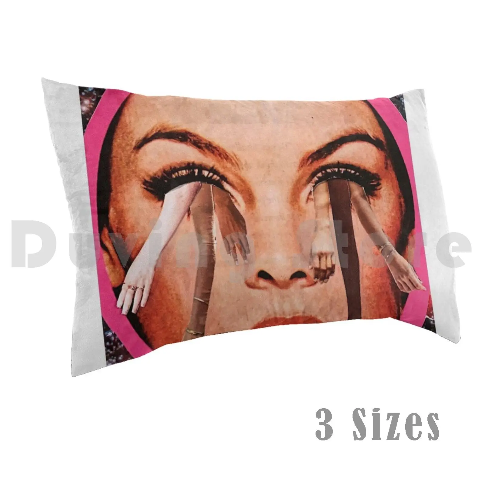 

Spaced In Pillow Case Printed 50x75 Artist Collage Collages Cut Paper Vintage Trippy Trip Edgy Hipster Artsy