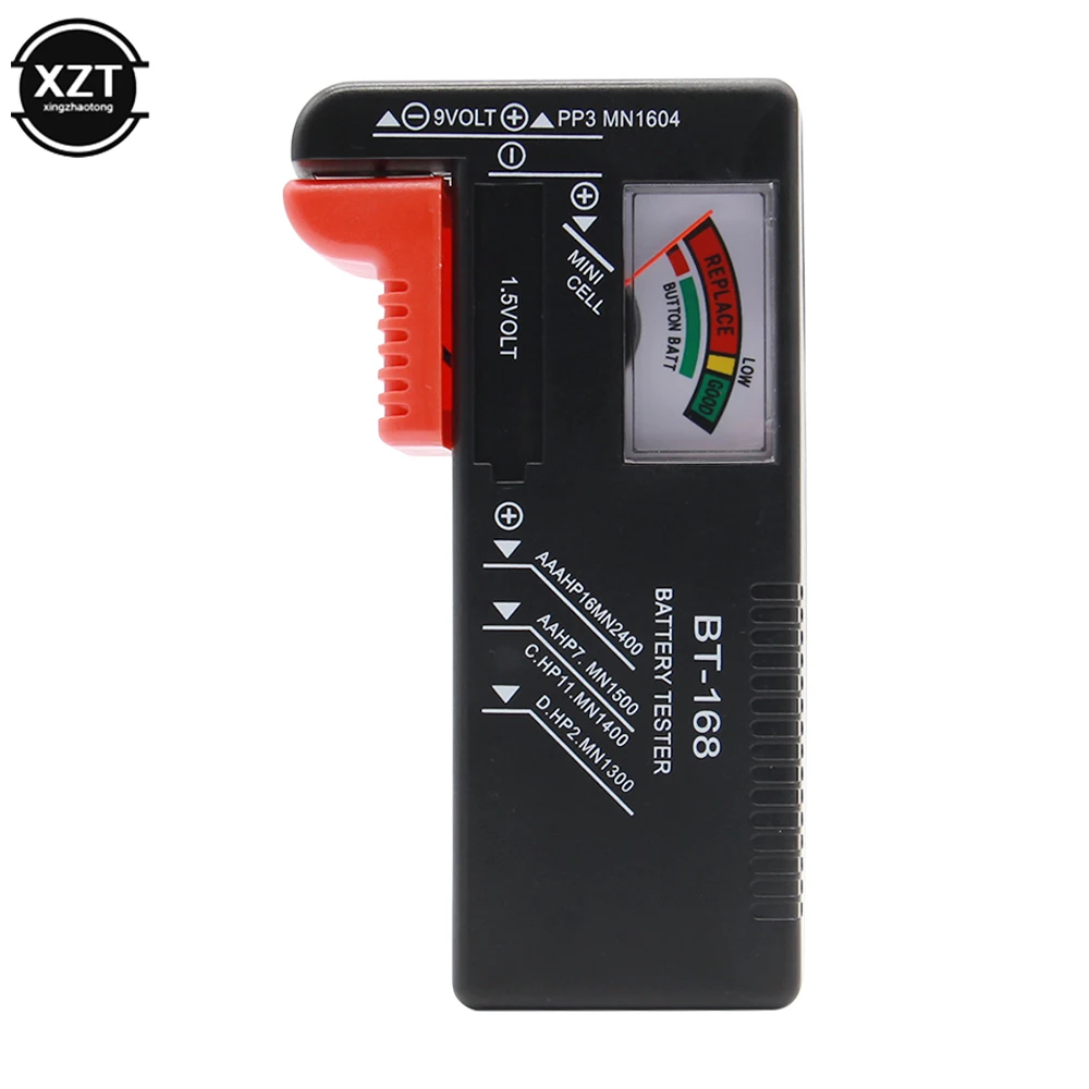 BT-168 Power AA/AAA/C/D/9V/1.5V Batteries Universal Button Cell Battery Colour Coded Meter Indicate Volt Tester Checker