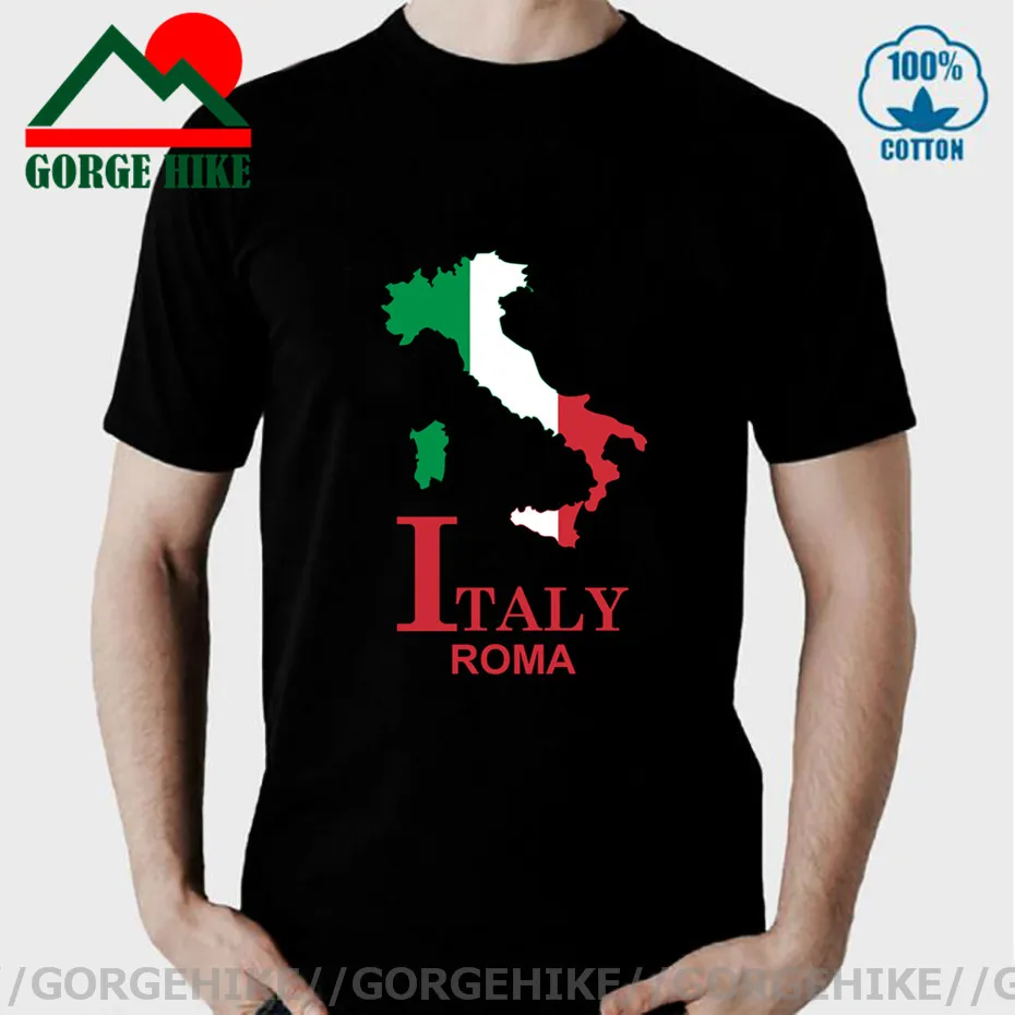 Italy Italia Italian ITA Rome Roma mens t shirt new Top t-shirt Fashion Short-sleeved clothes summer national map streetwear Tee