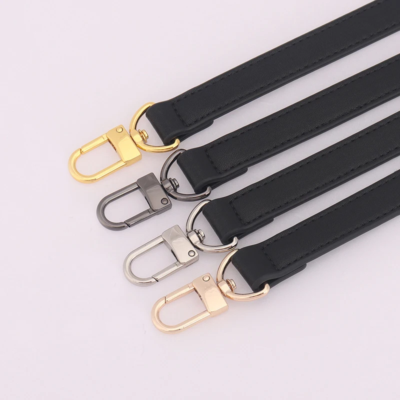 38cm Genuine Leather Short Bag Handles With Silver Gold Black Hardware Customized Shoulder Bag Strap Handbag Belt Accessories