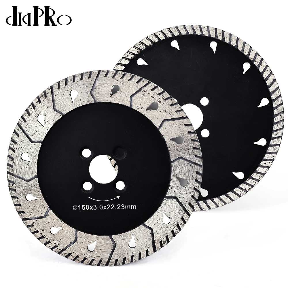 

Turbo Diamond Cutting Disc 22.23mm Arbor with Adapter for 16/20mm Hole Granite Marble Tile Cutter for Angle Grinder 3-6inch