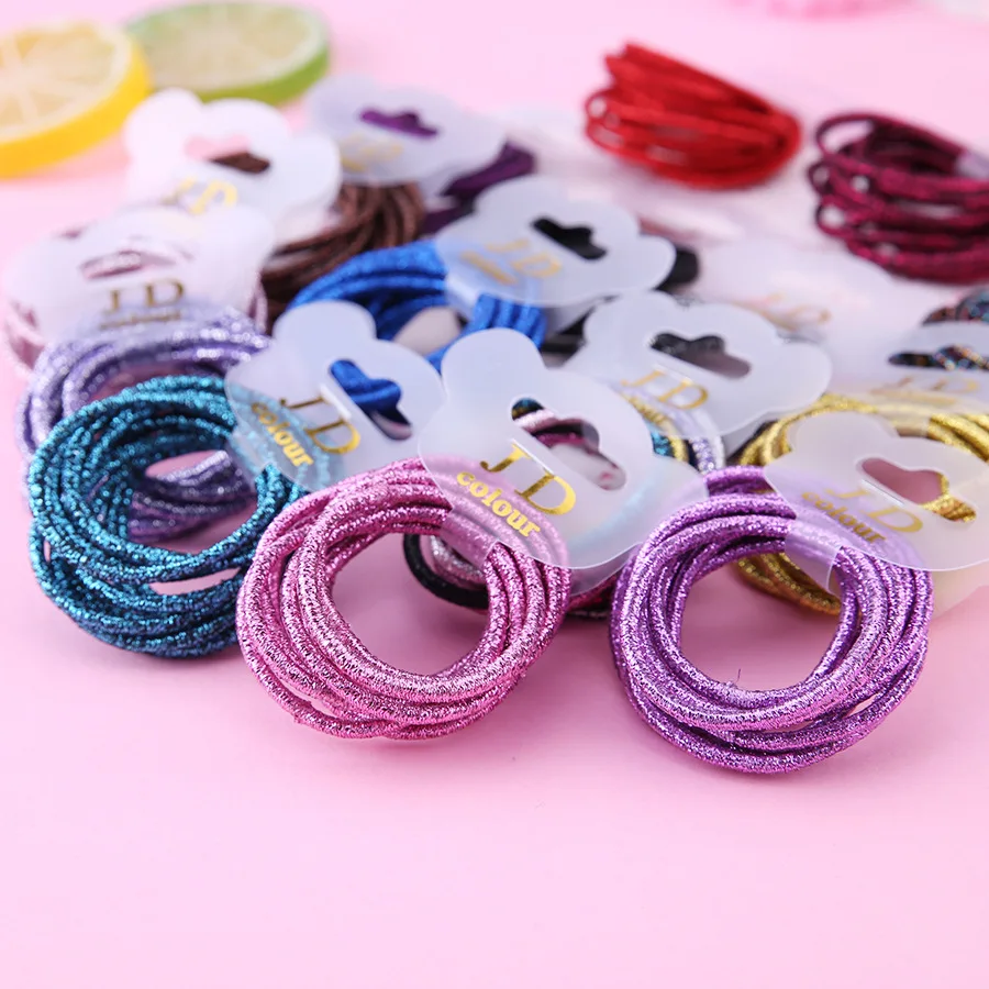 10pcs/lot  Cute Girl Ponytail Hair Holder Hair Accessories Thin Elastic Rubber Band For Kids Colorful Hair Ties