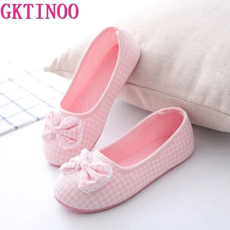 GKTINOO 2024 Winter-Autumn At Home Thermal Cotton-Padded Slippers Women\'s Cotton Slippers Indoor Slippers With Soft Outsole Shoe