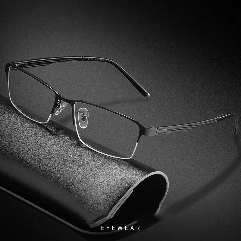 Simple Metal Frame Glasses Half Rim Men Business Style Nearsighted Spectacles New Arrival Hot Selling