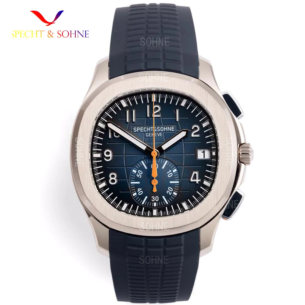 

Dropshipping 2024 Hot Selling Wrist Watches For Men Specht&Sohne Blue Rubber Quartz Chronograpgh Sport Watch Relogio Masculino