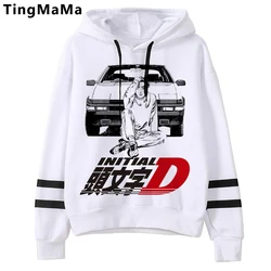 New Japanese Anime Initial D Hoodies Men Kawaii Cartoon Harajuku Winter Warm Unisex Tops Streetwear Fashion Sweatshirts Male