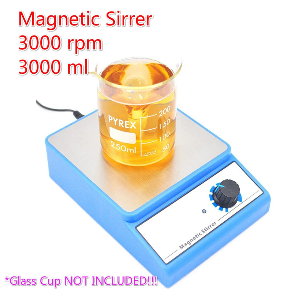 แบบพกพาห้องปฏิบัติการ Magnetic Stirrer Lab ใช้ Agitator เครื่องผสมแม่เหล็กผสมเครื่อง 3000 rpm Max กวนความจุ 3000ml