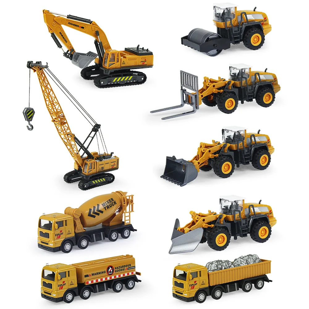 9 Styles Alloy Engineering Diecast Truck Toy Car Classic Construction Model Vehicle Loader Tractor Excavator Toys for Boys Gift