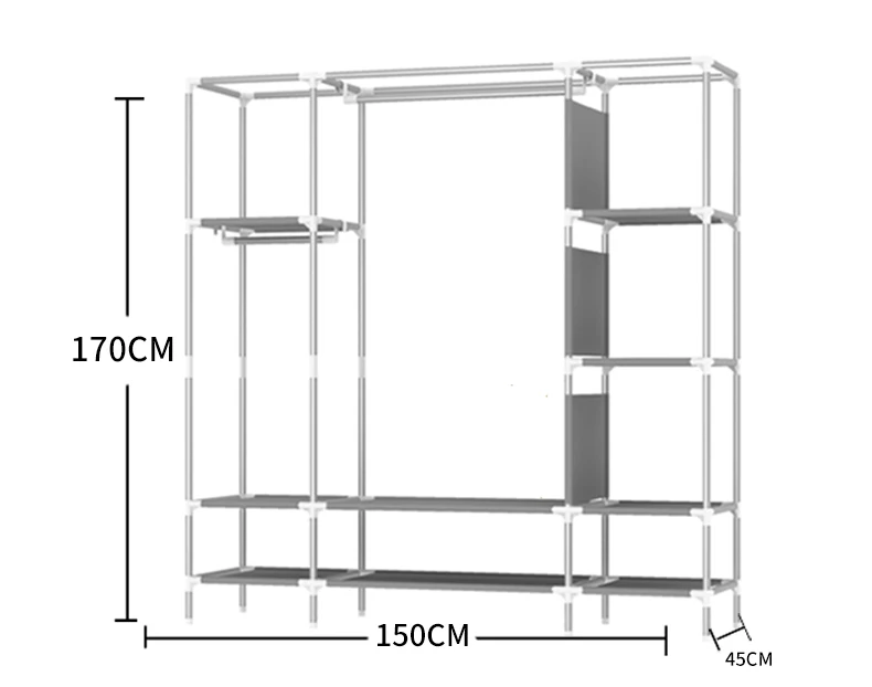 Non-Woven Fabrics Wardrobe Coffee Fabric Closet Portable Folding Dust-proof Waterproof Storage Cabinet Bedroom Home Furniture