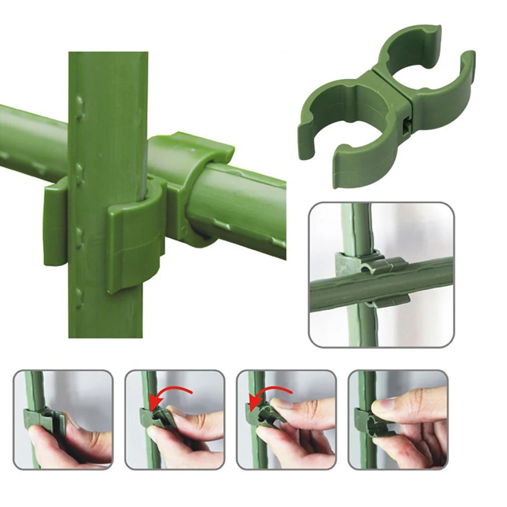 12Pcs Plant support Plastic Fastener Gardening pillars Fixed Clamp Garden Shade Net Accessories Plastic Film Fixed Fittings