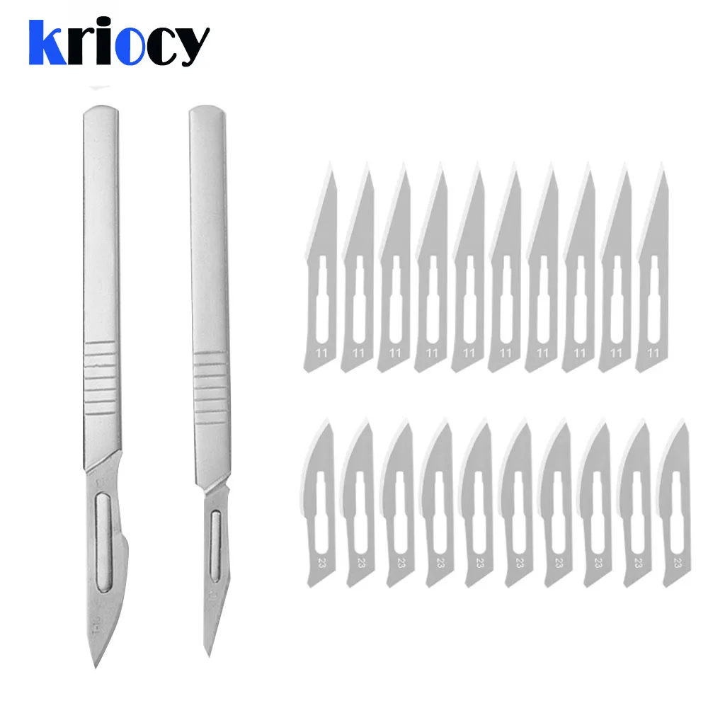 Carbon Steel Surgical Scalpel Blades + Handle Scalpel DIY Cutting Tool PCB Repair Animal Surgical Knife Dropshiping