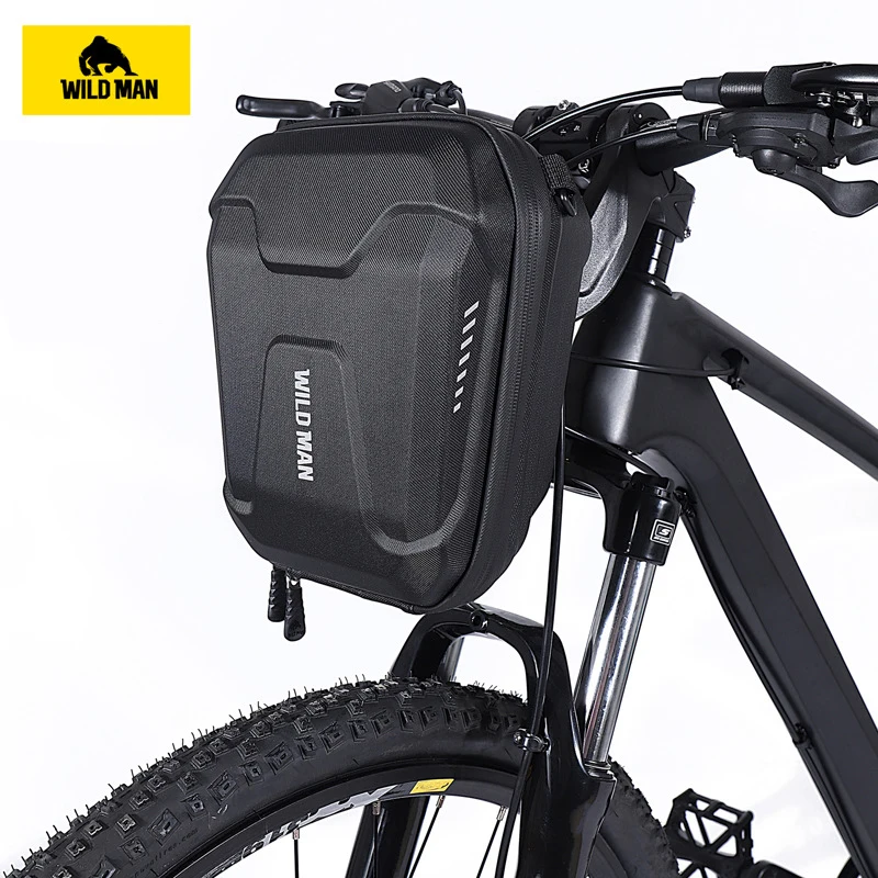 WILD MAN E8 Bicycle Handlebar Bag 3L EVA Hard Shell Electric Scooter MTB Road Bike Shoulder Bag Front Bag