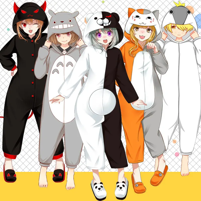 Cartoon Anime Natsume Yuujinchou Madara Cosplay Costumes Unisex Women Girls Cotton Pajamas Bathrobe Jumpsuits Suit Couple dress