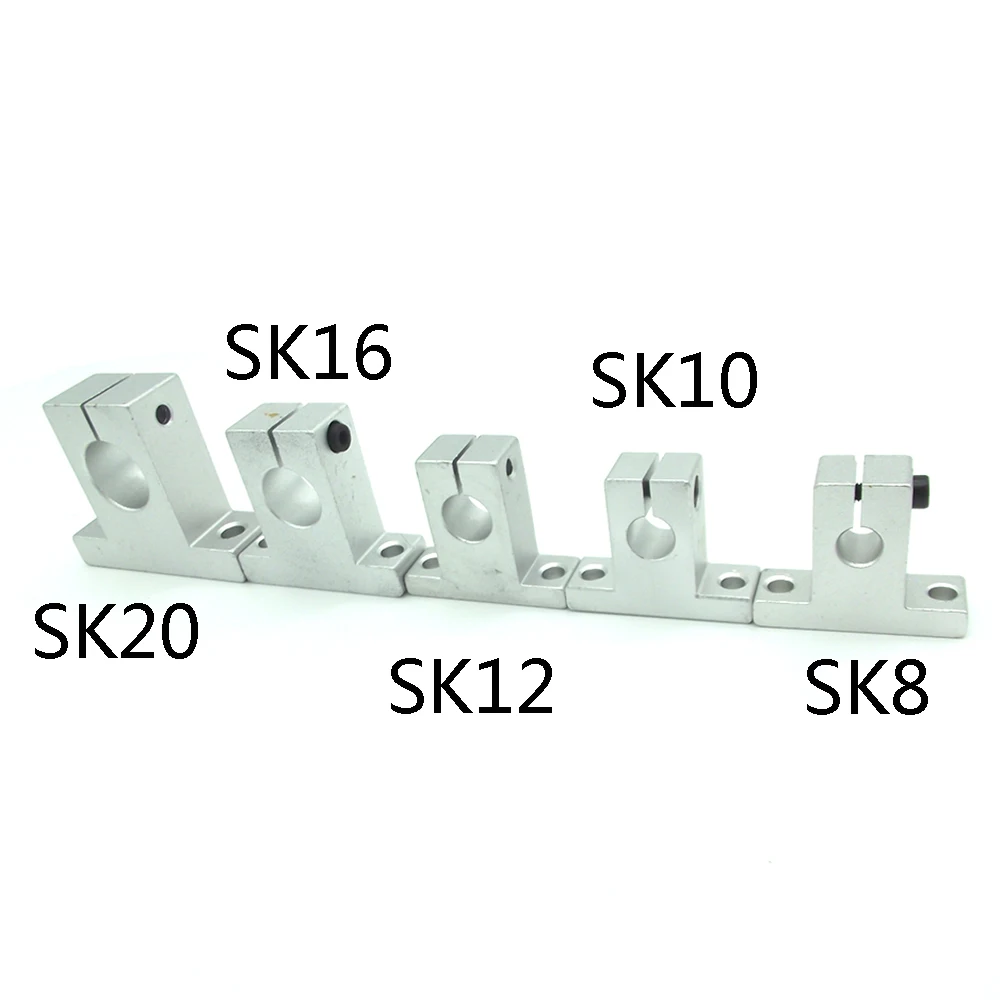 Linear Rail Shaft Support SK8/SK10/SK12/SK13/SK16/SK20 for 8mm/10mm/12mm/13mm/16mm/20mm 3D printer Part