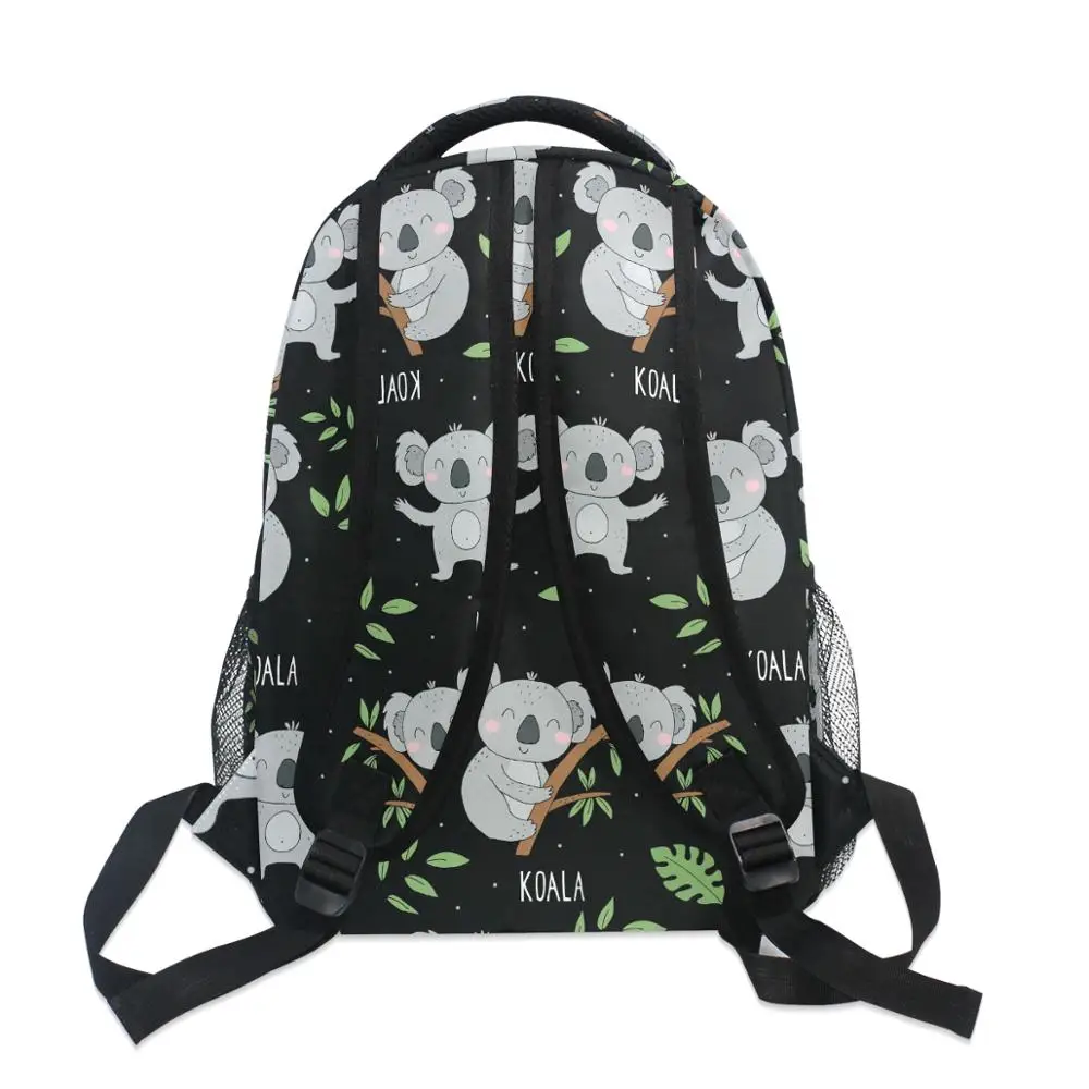 Imagem -03 - Koala Mochila Impressão para Adolescentes Mochila Escolar para Meninos e Meninas Preto para o Trabalho Viagens Laptop