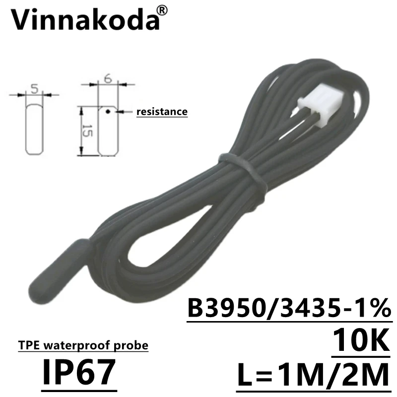 Super wodoodporna sonda Zintegrowany czujnik temperatury TPE NTC10K Odporność termiczna antykorozyjna B3435/3950 1M/2M