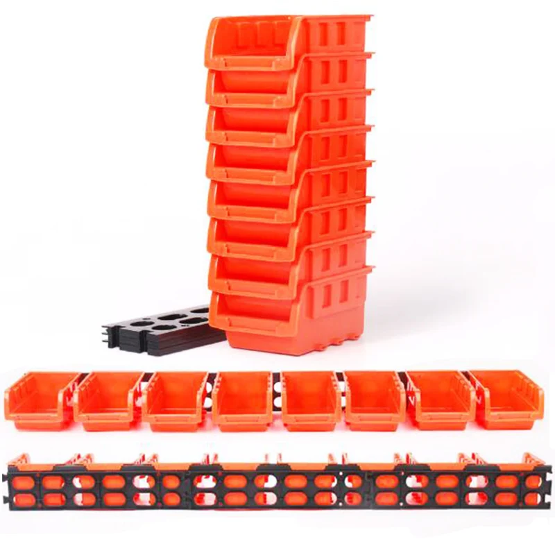 8 PC/Set Tool Box ABS Wall-Mounted Hardware Tool Storage Box Foldable Tray Organize Box Screw Parts Assortment Storage Shelf